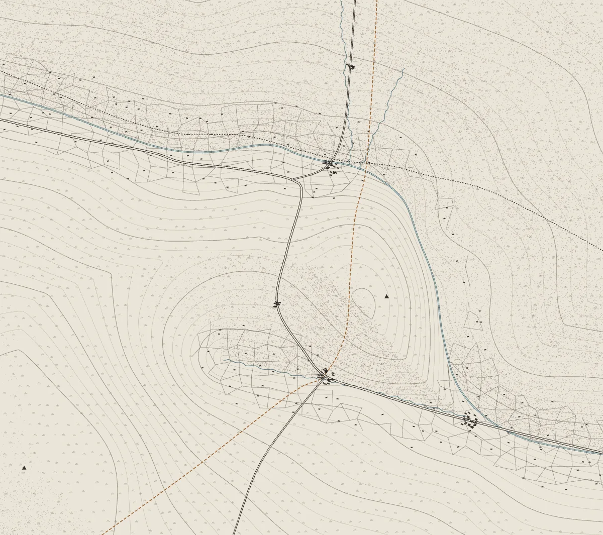 Map of upper Swaledale from Ellerkeld to Muker: the Swale, Keld, Kisdon hill, Thwaite, Angram and Muker, the B6270, the Pennine Way and the Coast to Coast, contour lines and walled fields