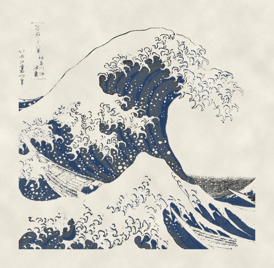 The wave, drawing on paper, after Hokusai, c. 1831