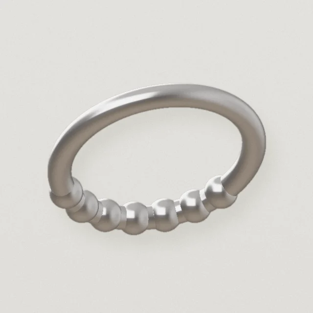Beaded clicker, Implant-grade titanium, healed septum or daith