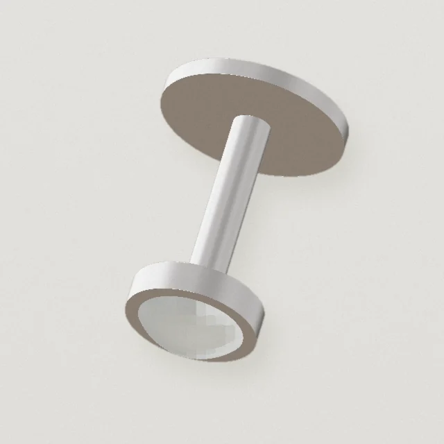 Flat-back labret, Implant-grade titanium, opal end