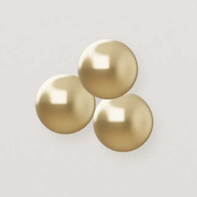 Three-bead cluster, Solid 14k gold, threadless