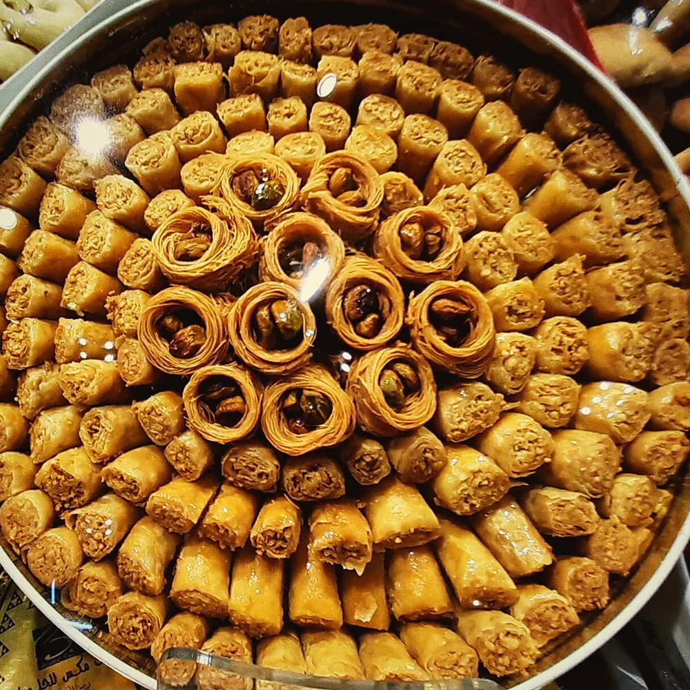 A tray of baklava