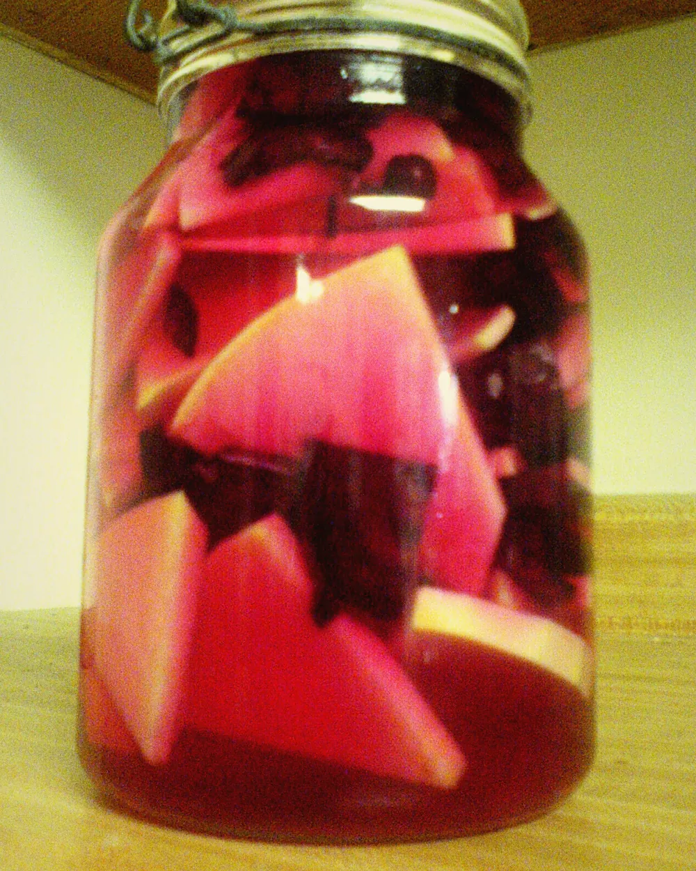 Turnips pickling in the jar