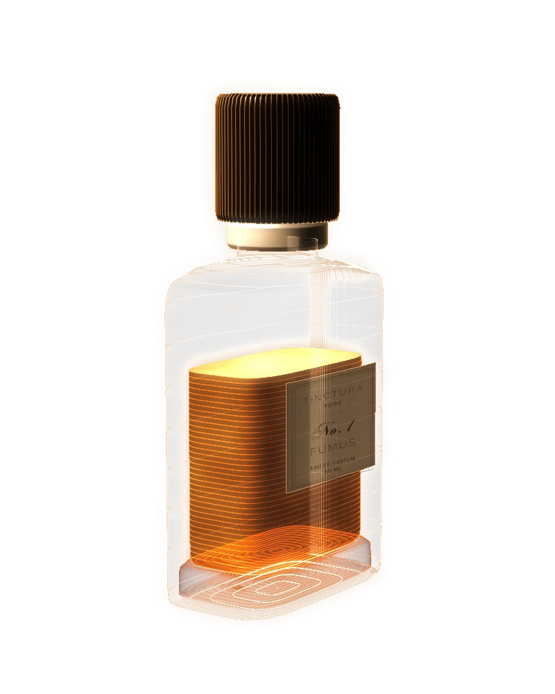 No. 1 Fumus in its bottle, label turned to the side