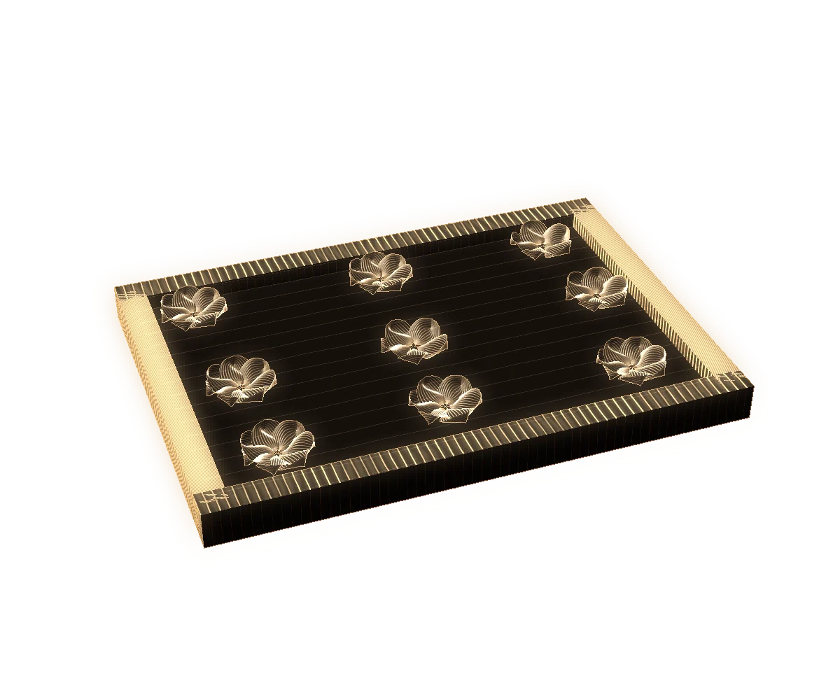 Lay flowers on fat: engraving of an enfleurage chassis: flowers laid on fat in a wooden frame