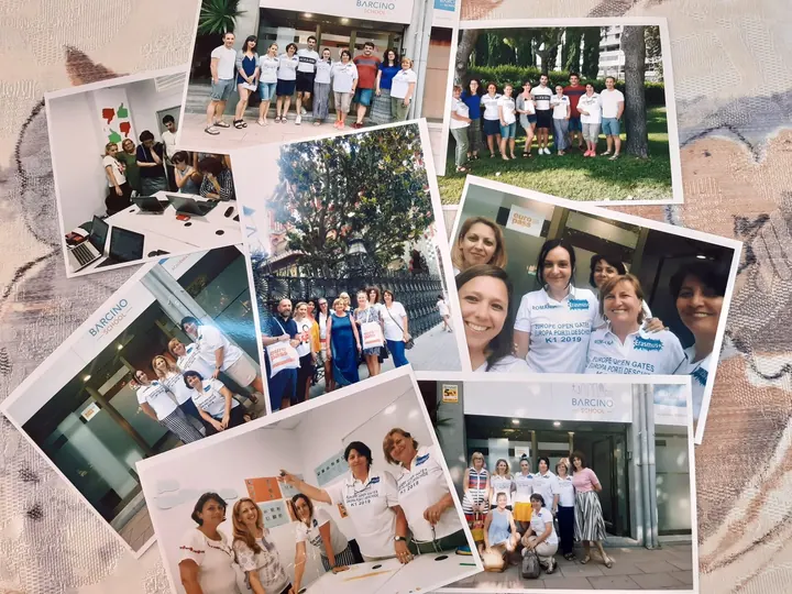 Colaj: profesorii la cursul Erasmus+ din Barcelona, 2019 (adulți)