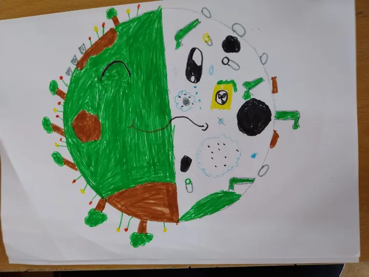Desen „Planeta” pe tema ecologiei (fără persoane)
