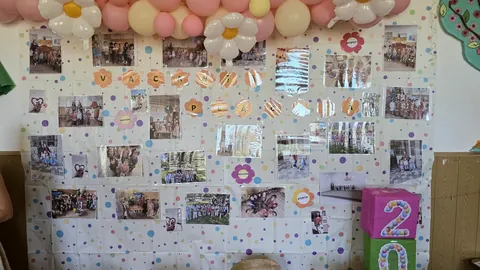 Perete foto decorat pentru promoția de grădiniță 2024