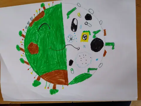 Desen „Planeta” pe tema ecologiei (fără persoane)