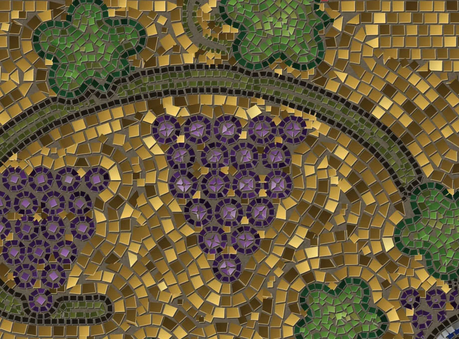A bunch: one ring of pieces per grape