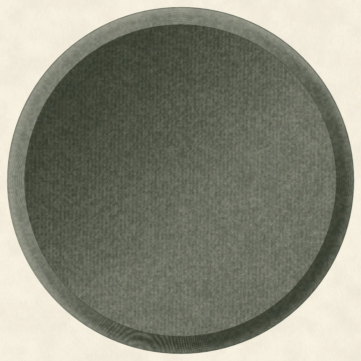 Looking down into an open Robinson trap: a round grey tub.