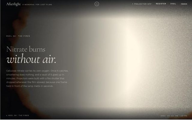 AFTERLIGHT, index page, frame 2