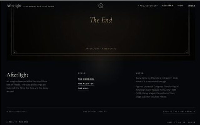 AFTERLIGHT, register page, frame 8