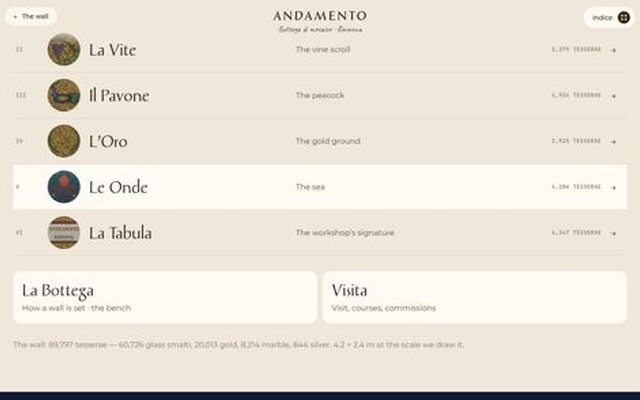 ANDAMENTO, indice page, frame 8