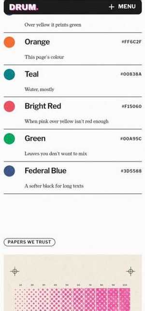 DRUM Riso on a phone, studio page