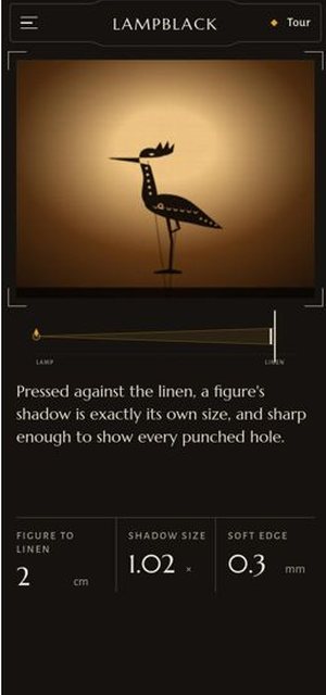 LAMPBLACK on a phone, index page
