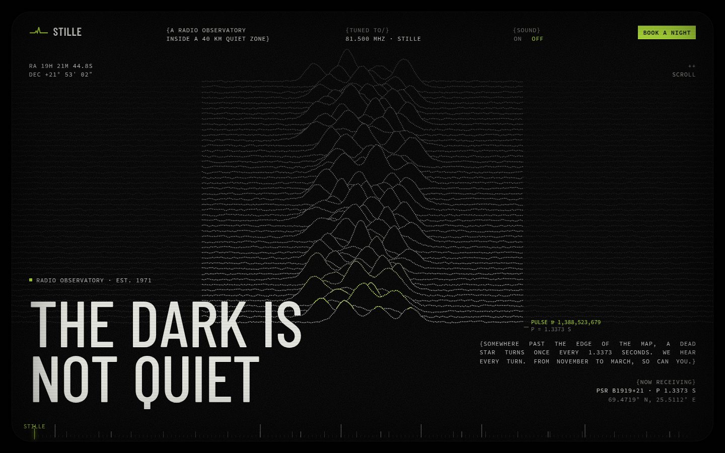 STILLE home page at 1440 × 900