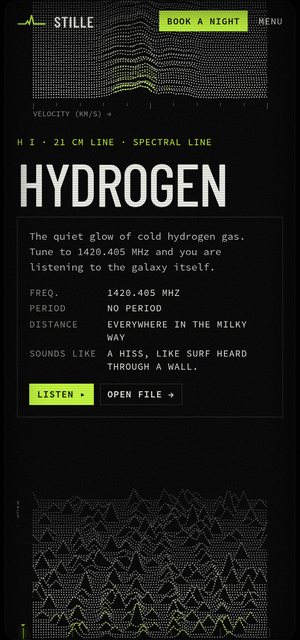 STILLE on a phone, index page