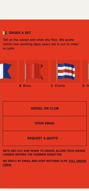 Tack & Halyard on a phone, code page