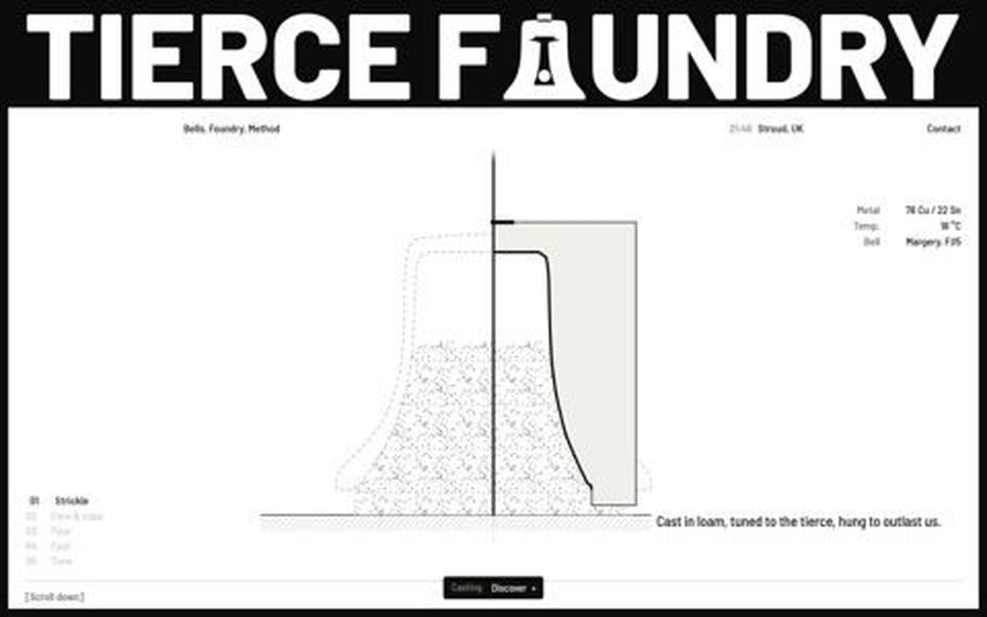 Tierce Foundry home page at 1440 × 900