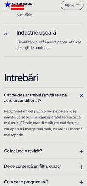Triamerican on a phone, index page