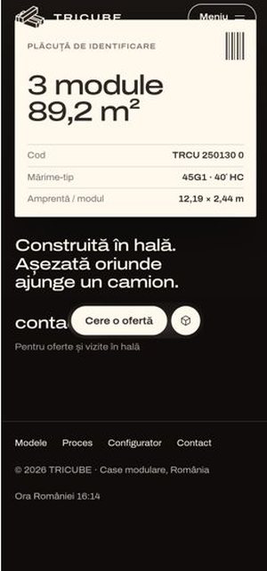 TRICUBE on a phone, index page