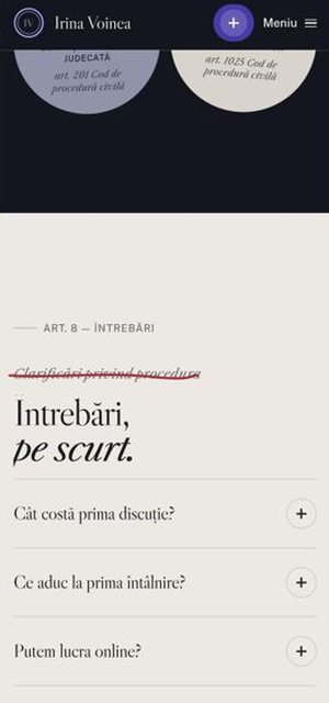 VOINEA on a phone, index page