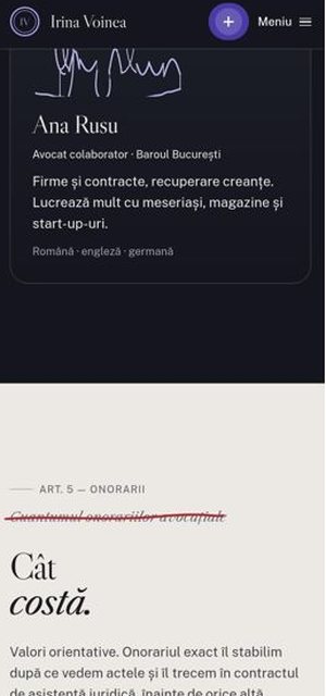 VOINEA on a phone, cabinetul page