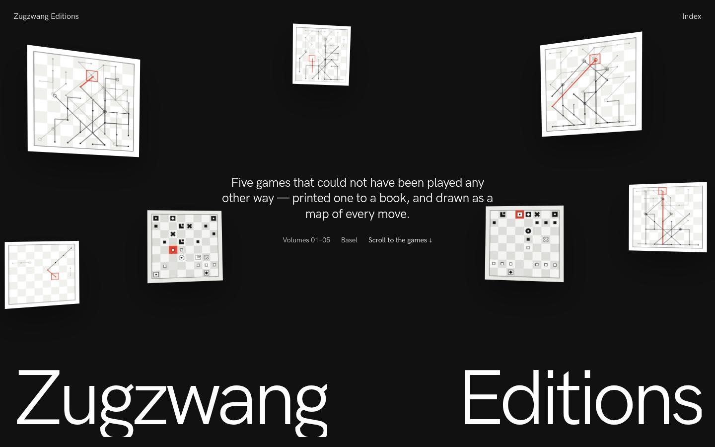 ZUGZWANG home page at 1440 × 900