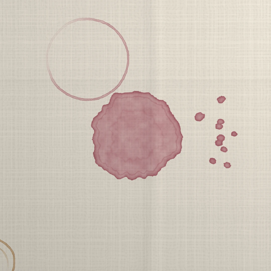 Red wine on linen, before