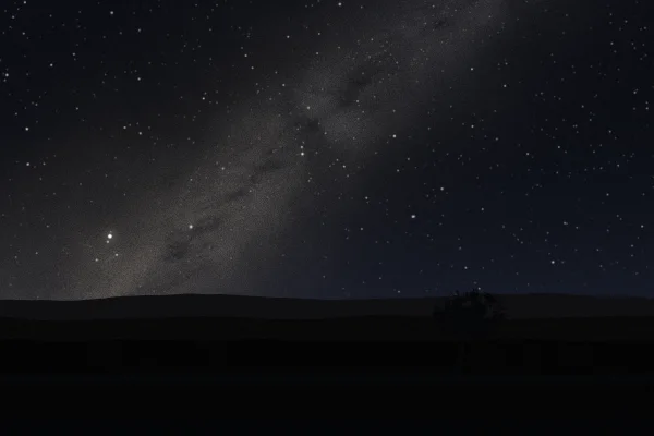 Bortle class 1 sky over the same field