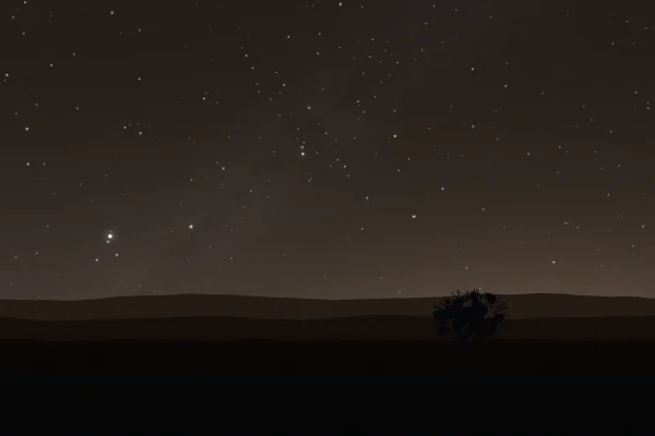 Bortle class 5 sky over the same field