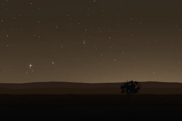 Bortle class 6 sky over the same field