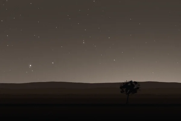 Bortle class 7 sky over the same field