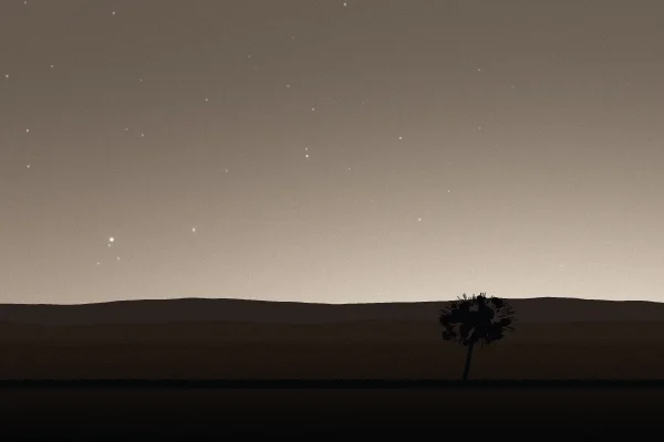 Bortle class 9 sky over the same field