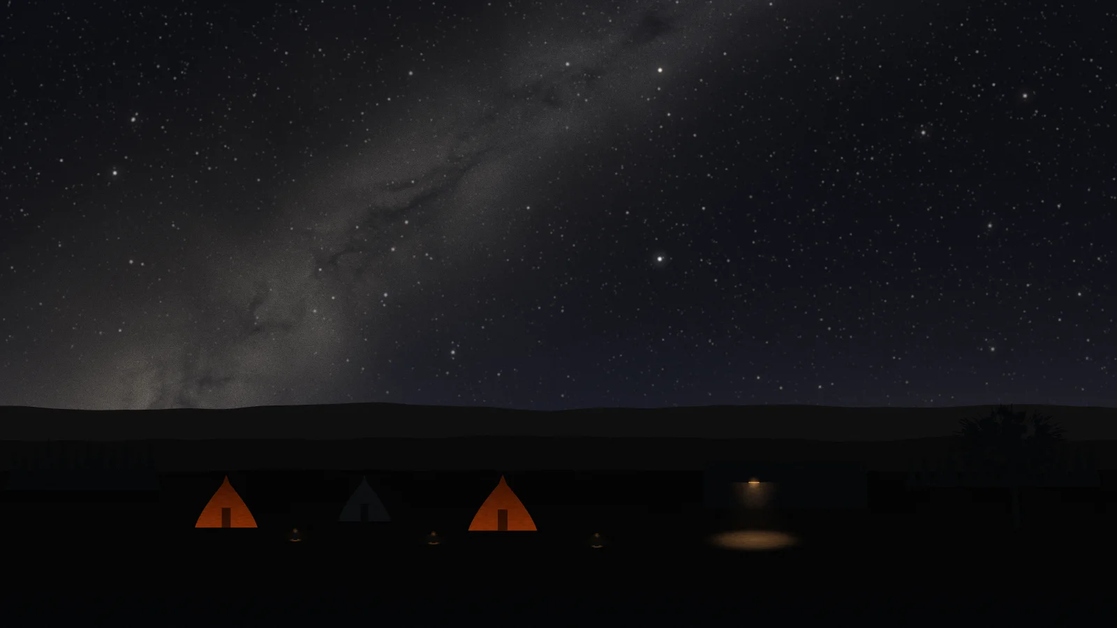 Blackcleugh Camping after the refit: shielded lights and the Milky Way