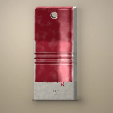Test tile 009, Copper Red: gloss, clear rims