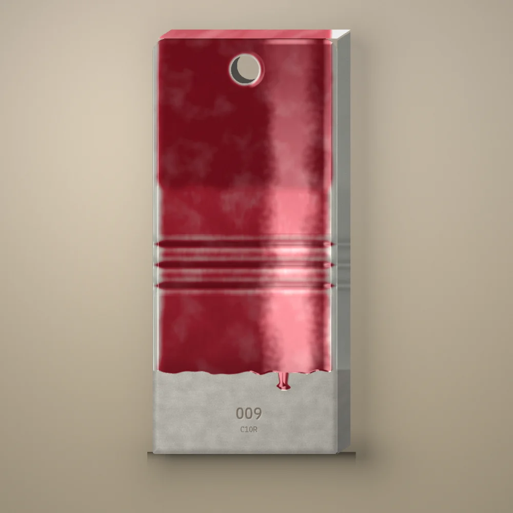 Test tile 009, Copper Red, fired: gloss, clear rims