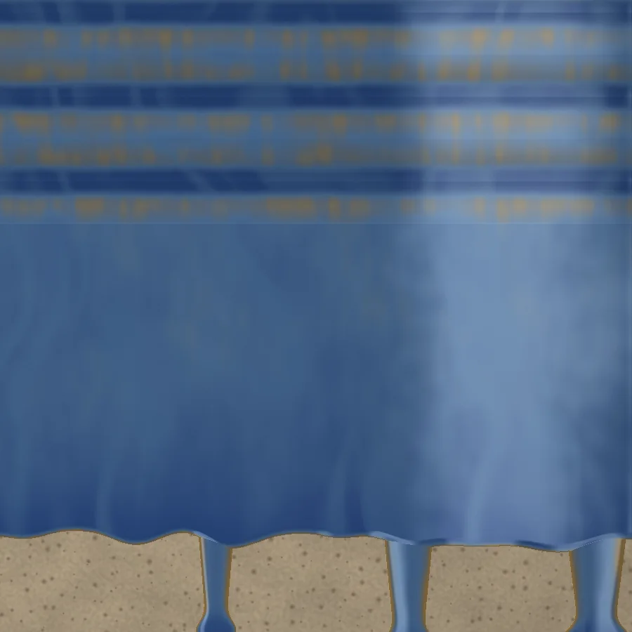 Detail of tile 017: thrown grooves and the dip line