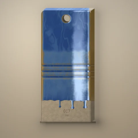 Test tile 017, Floating Blue: gloss, variegated
