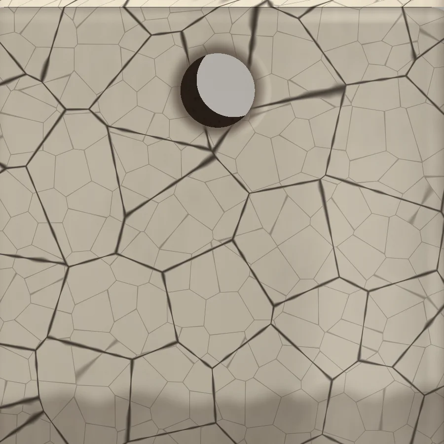 Close-up of tile 024 near the hanging hole