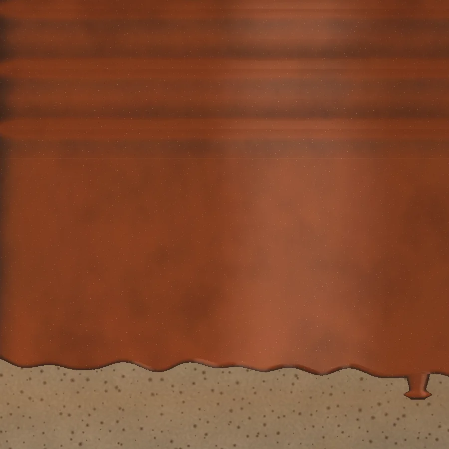 Detail of tile 007: thrown grooves and the dip line