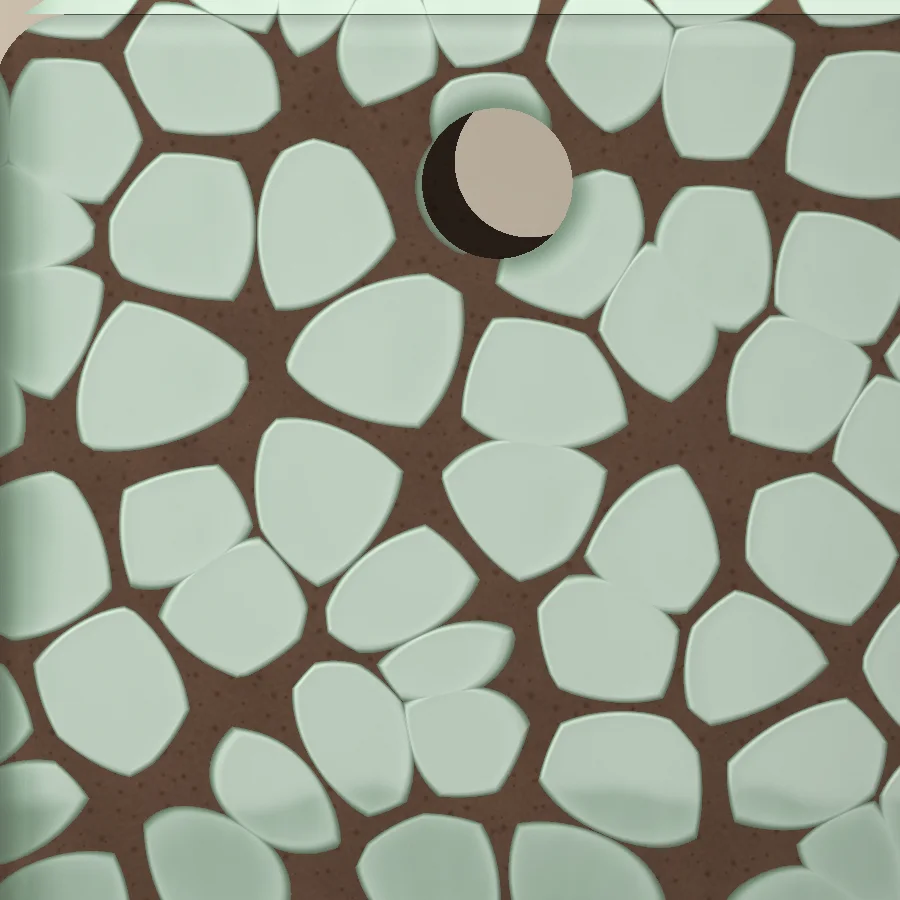 Close-up of tile 015 near the hanging hole