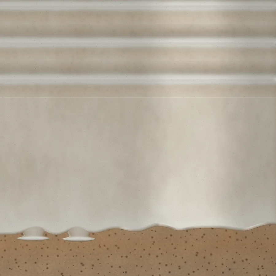 Detail of tile 012: thrown grooves and the dip line