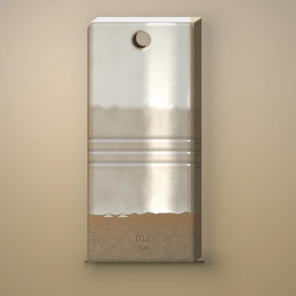 Test tile 012, Nuka White, fired: opal satin
