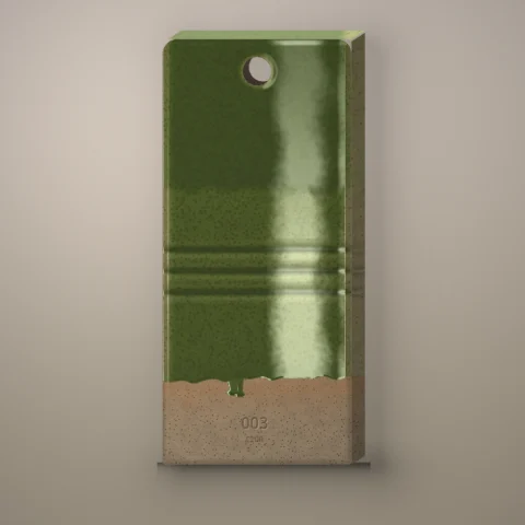 Test tile 003, Olive Celadon: gloss