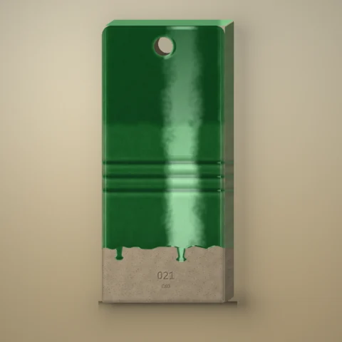 Test tile 021, Oribe Green: gloss