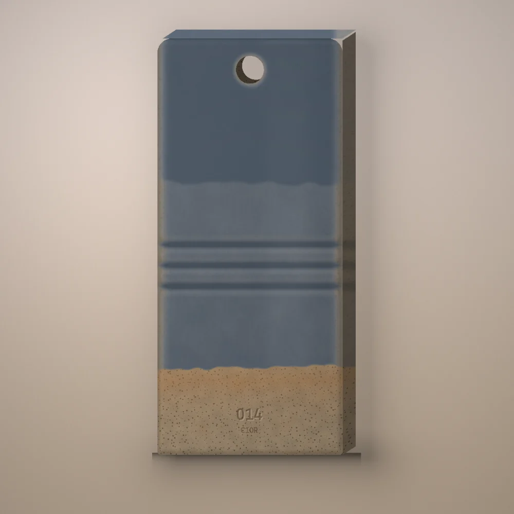Test tile 014, Slate Matte, fired: matte