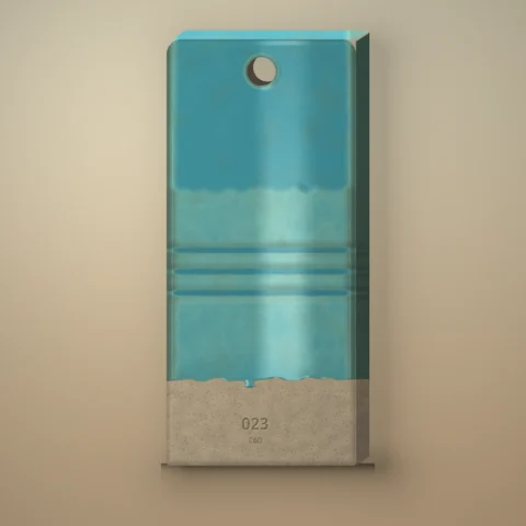 Test tile 023, Strontium Turquoise: satin