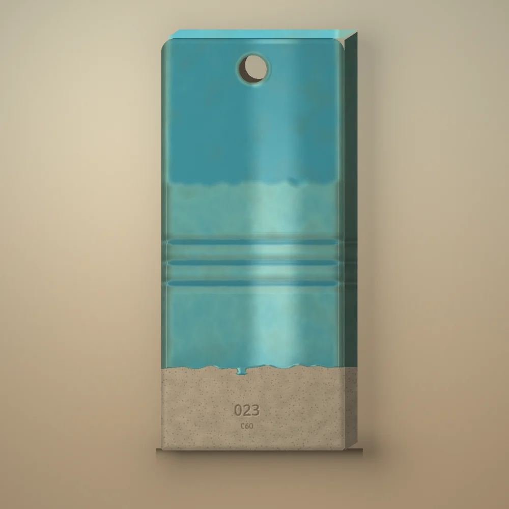 Test tile 023, Strontium Turquoise, fired: satin